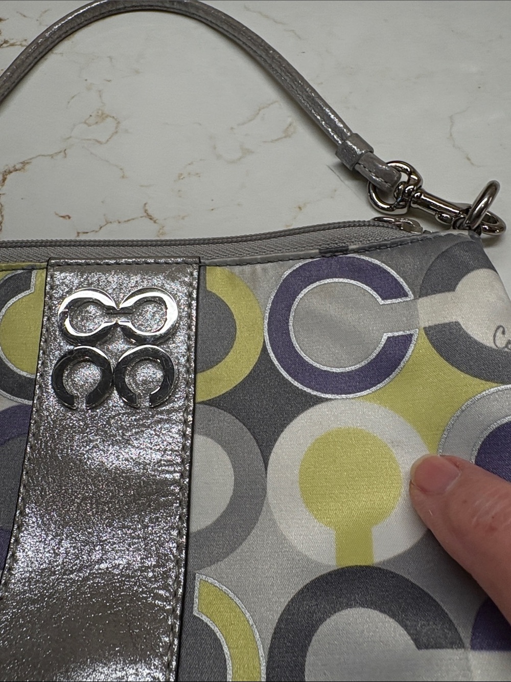 Coach Julia Op Art C Wristlet Silk And Silver View 4